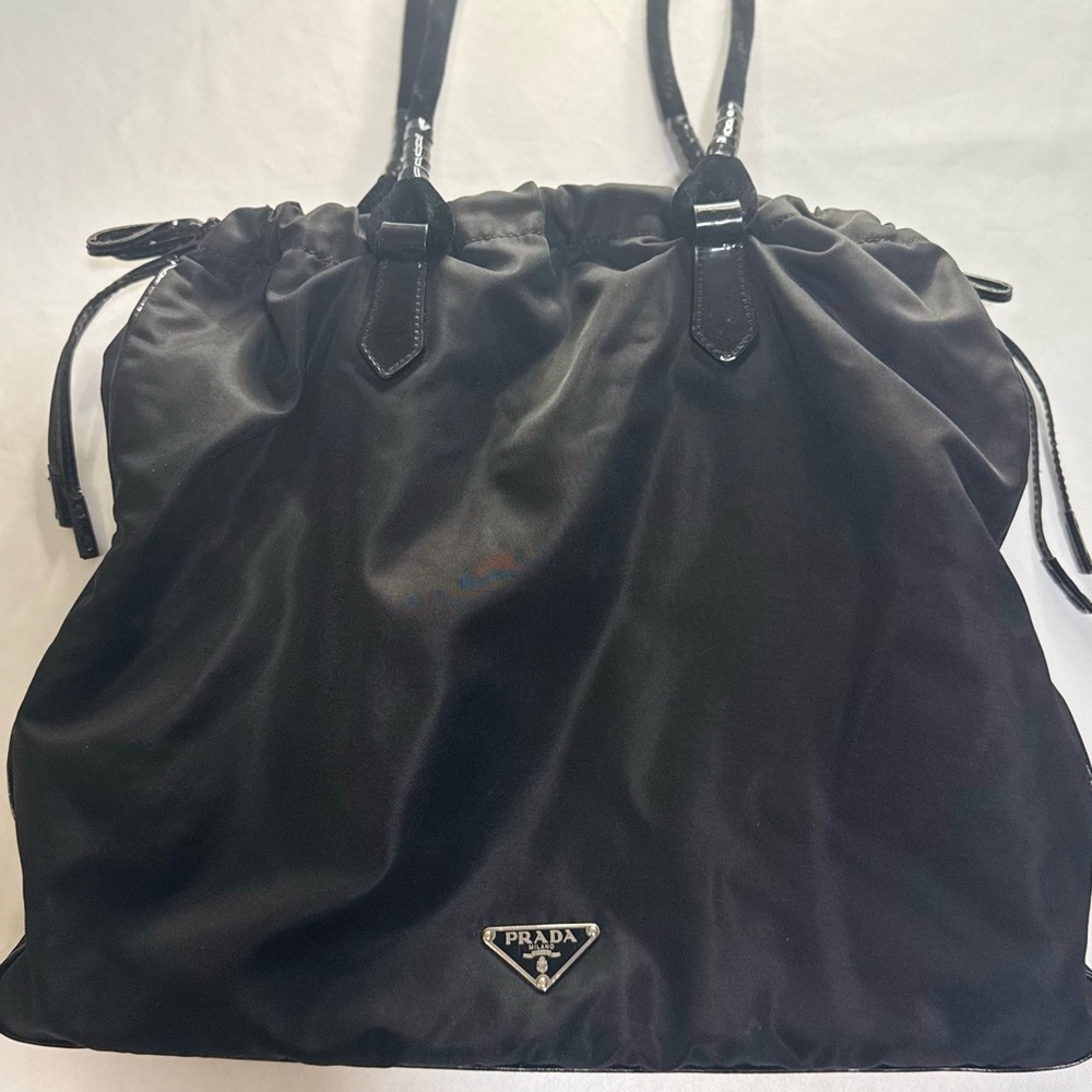 Prada Black Nylon Drawstring Bag